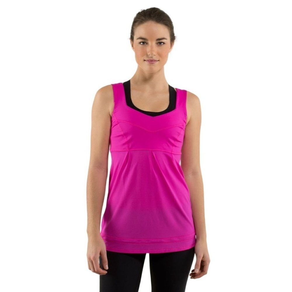 Lululemon Tame‎ Me Tank Womens 6 Pink Paris Perfection Lightweight Athletic Top